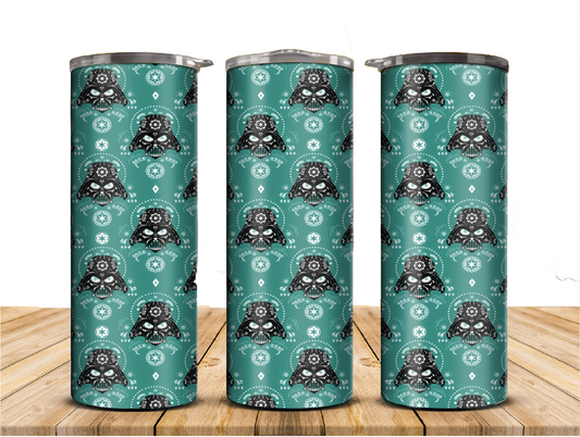 Darth Pattern Tumbler, Tumbler with lid and Straw,