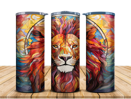 Stainglass Lion Tumbler